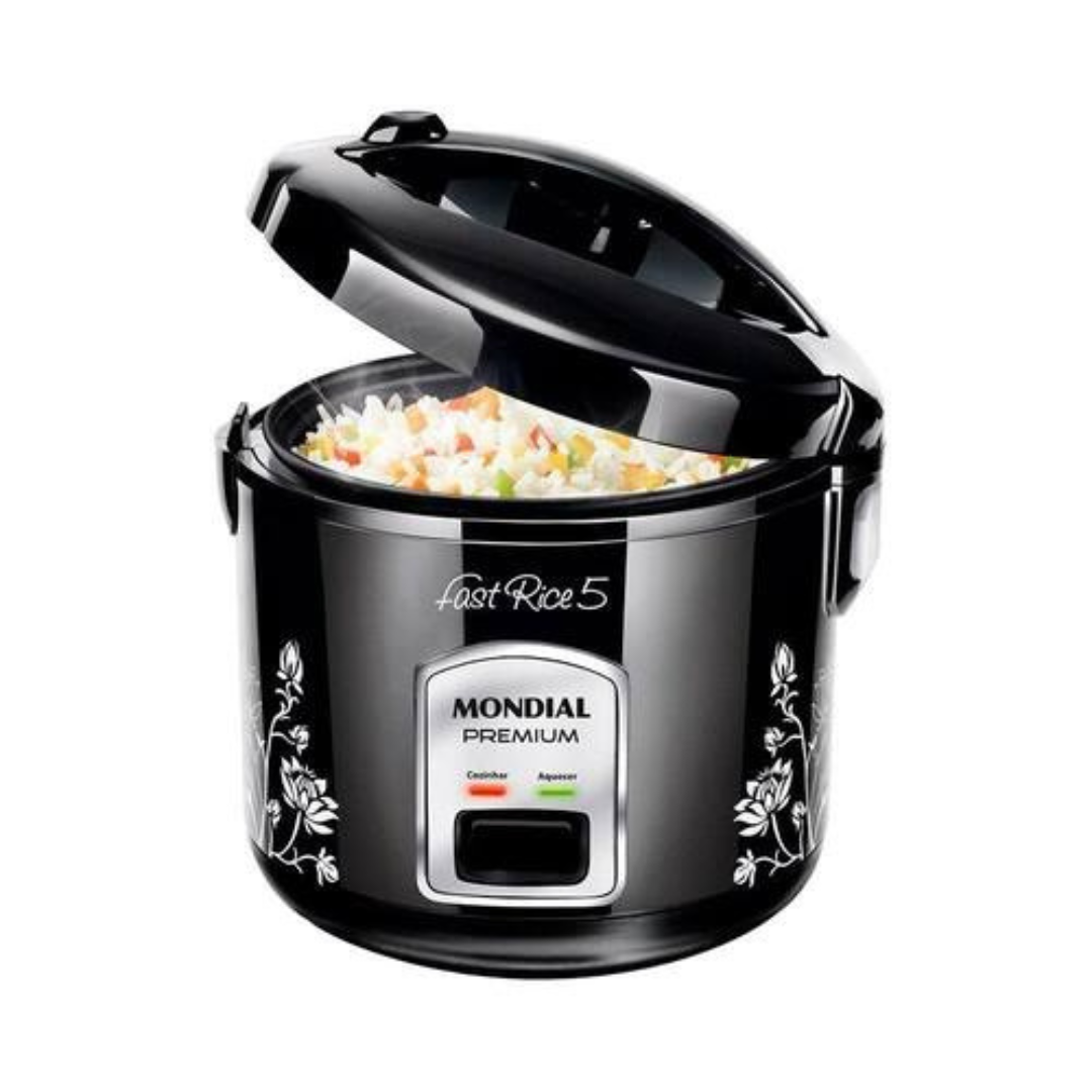Panela Elétrica de Arroz Mondial NPE-08 - Fast Rice, Premium, 5 Xícaras, Preta 110V - 220V