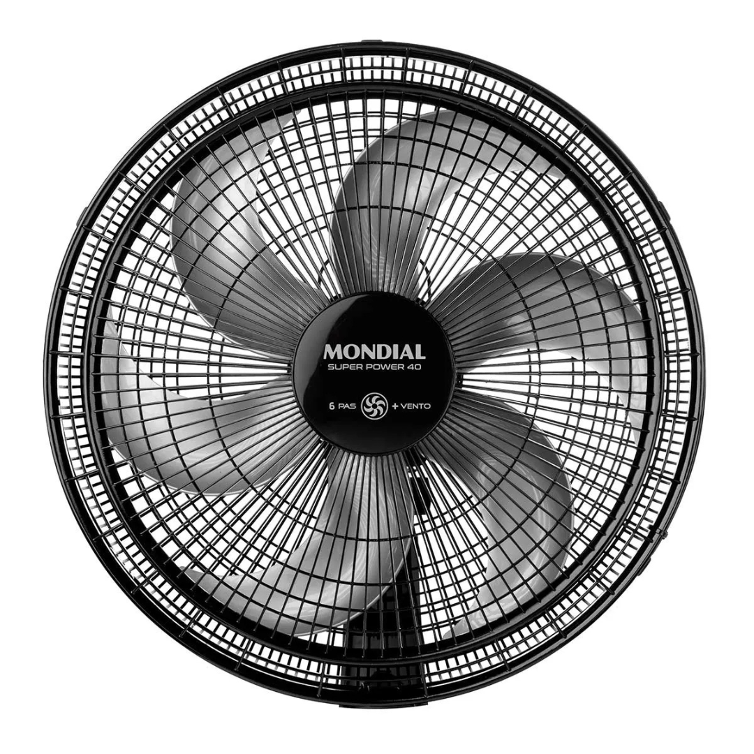 Ventilador de Mesa Mondial Super Power VSP-40-B 40cm 3 Velocidades Preto/Prata 110V - Imagem 3