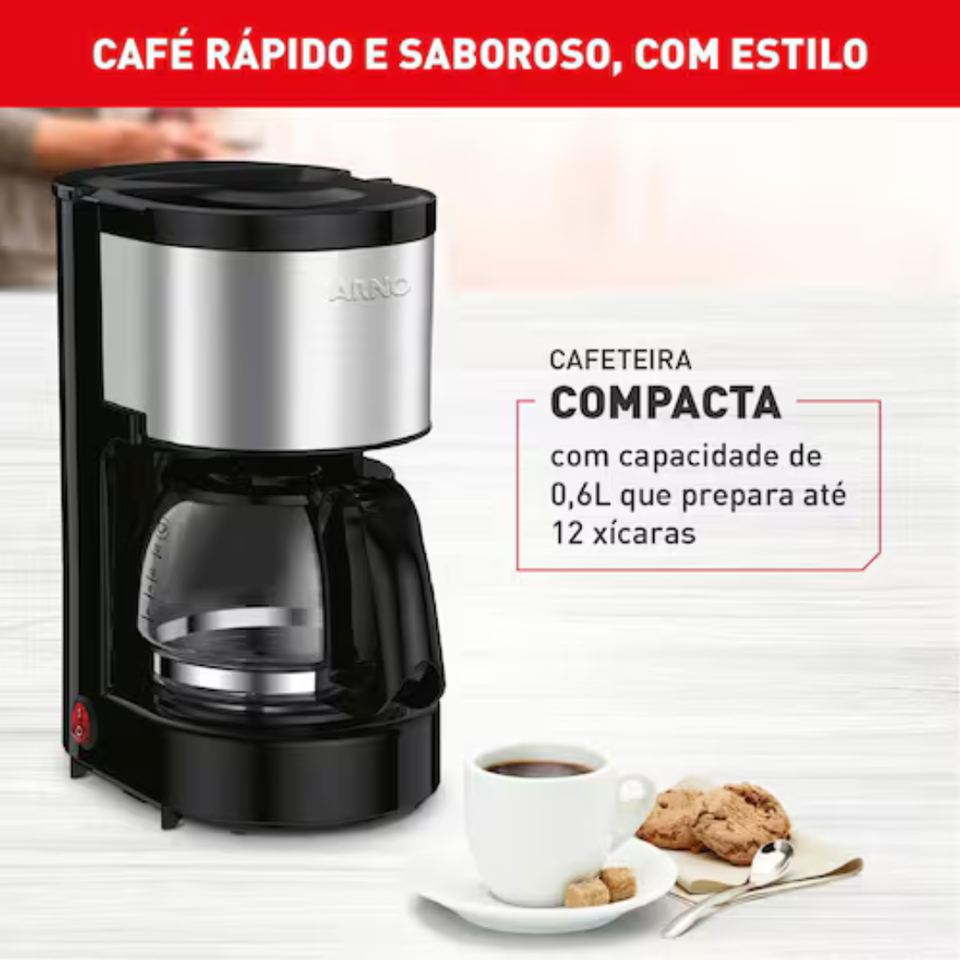 Cafeteira Elétrica Arno Perfectta Inox CFPI 12 Xícaras - Preta - 110V - Imagem 8