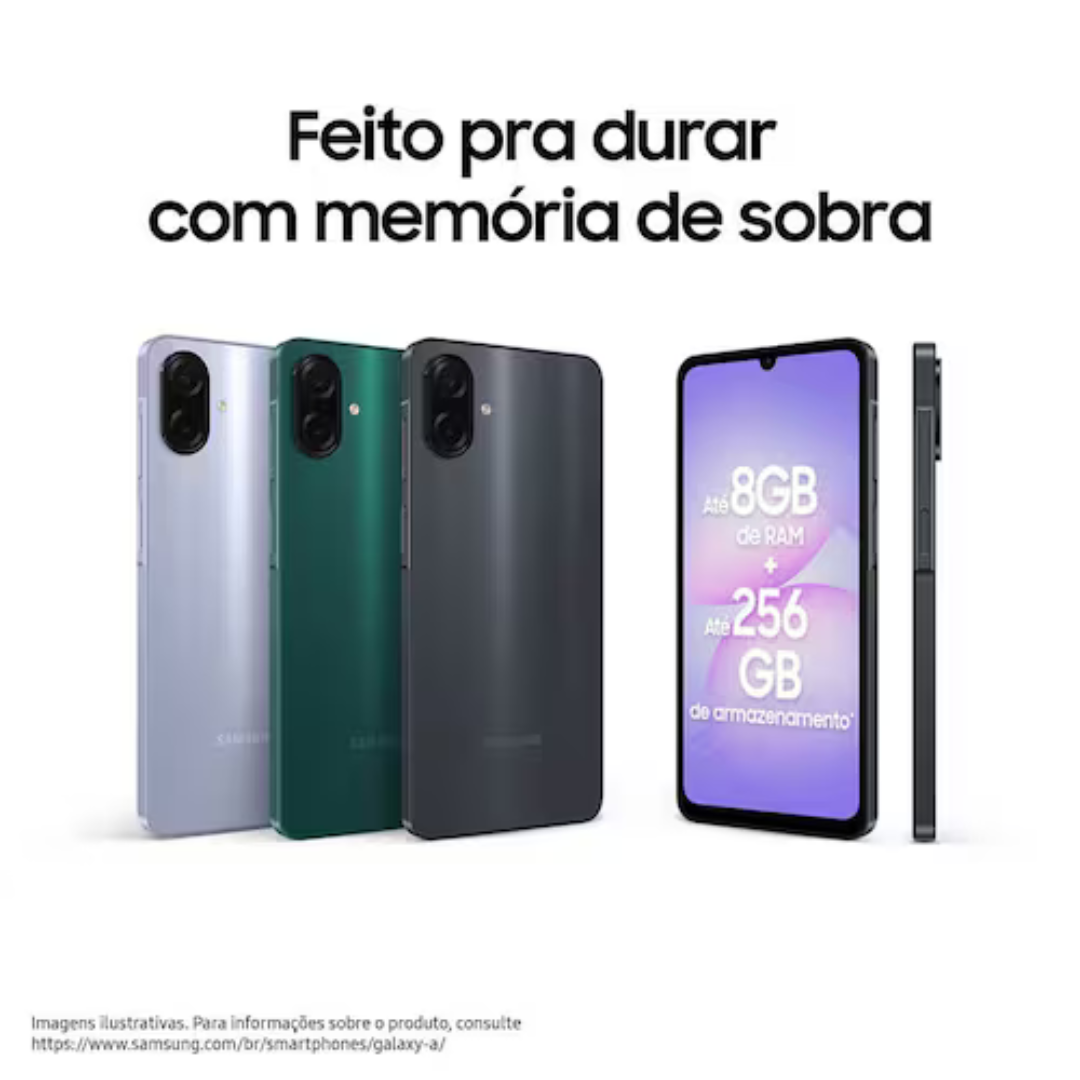 Smartphone Samsung Galaxy A07 256GB, 8GB, Câmera 50MP, Tela 6.7", Proteção IP54, Processador 6nm - Preto - Imagem 4