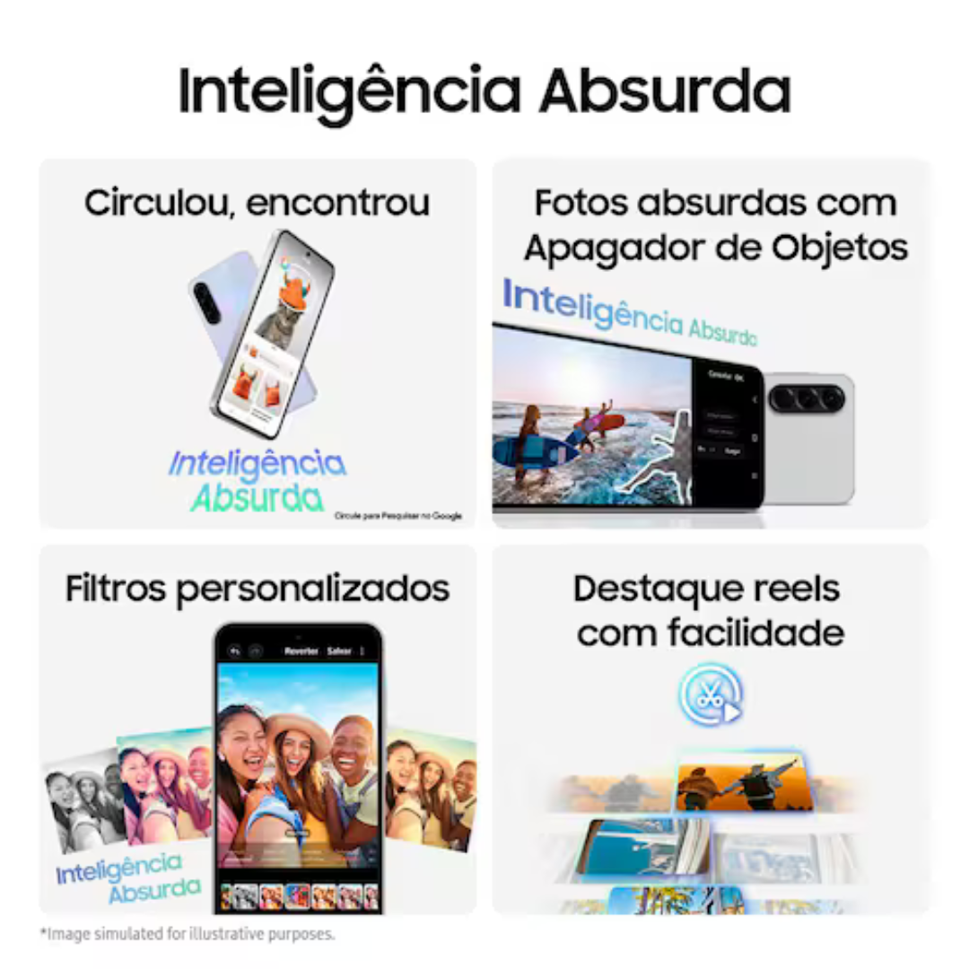 Smartphone Samsung Galaxy A56 Tela Super AMOLED 6.7" 128GB 5G Câmera Tripla até 50MP Vídeo HDR e Recursos AI Cinza - Imagem 4