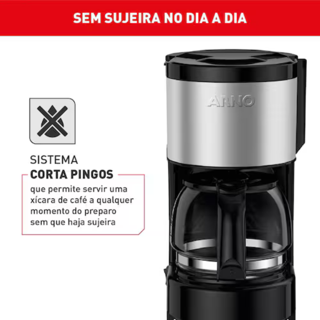 Cafeteira Elétrica Arno Perfectta Inox CFPI 12 Xícaras - Preta - 110V - Imagem 9