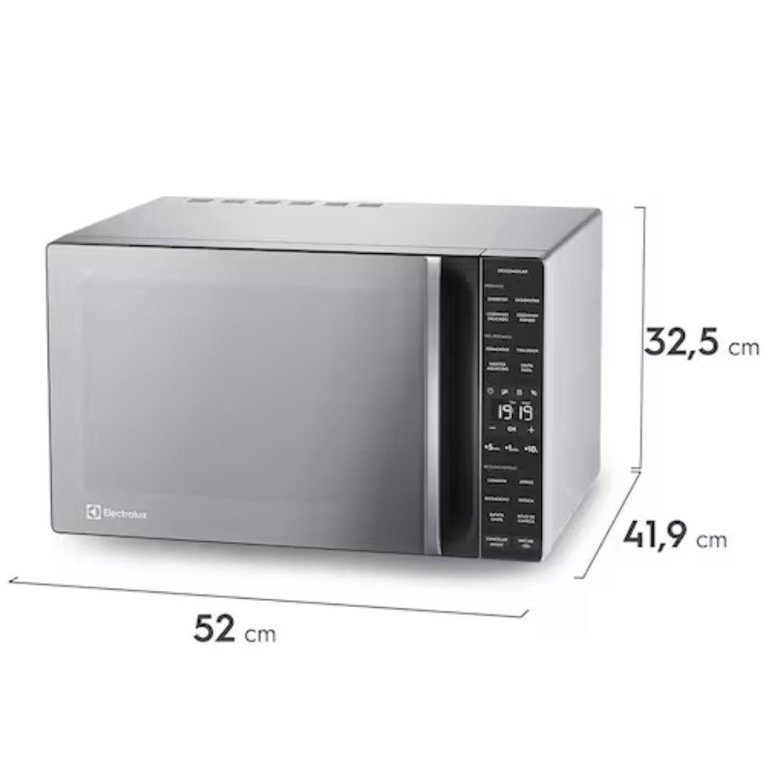 Forno de Micro-ondas Electrolux Efficient ME36S com Funções Fermentar e Manter Aquecido Prata - 36L - 110V - Imagem 8