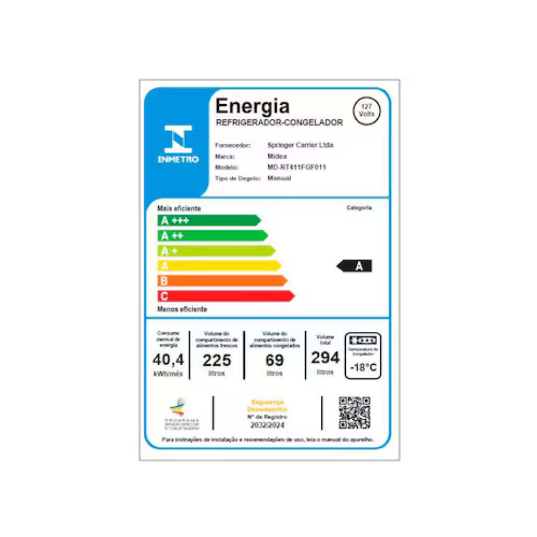 Geladeira Midea Cycle Defrost Duplex MD-RT411FGF01 Branca - 294L - 110V - Imagem 8